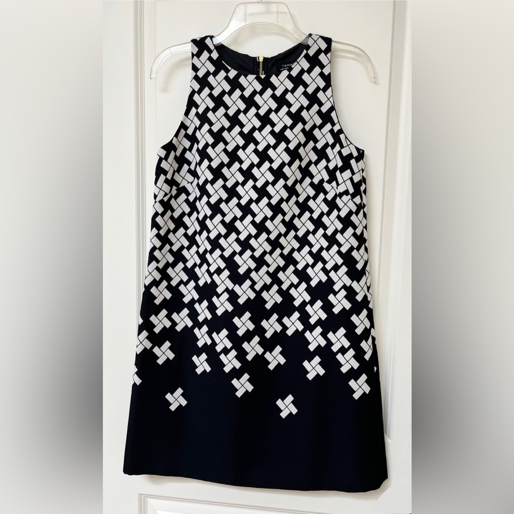 Tahari Black and White Geometric Dress